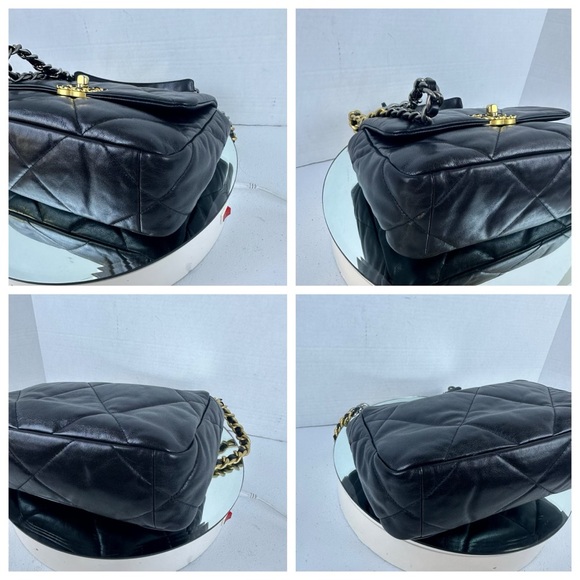 CHANEL CC 19 FLAP BAG MEDIUM IN SHINY LAMBSKIN - Picture 5 of 12